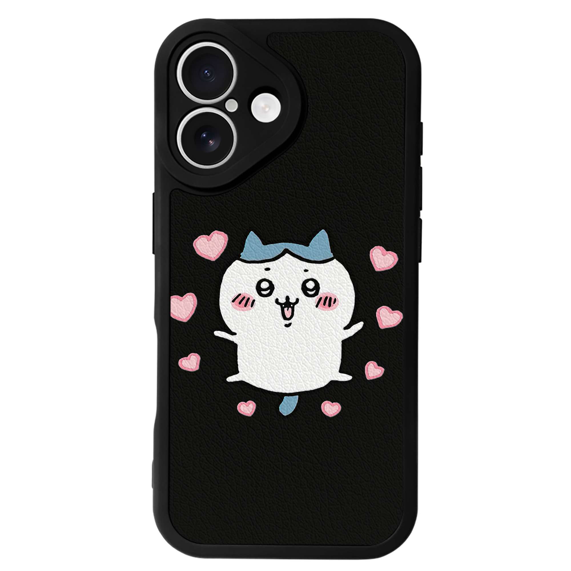（画像用） ちいかわ ハチワレ Chii-kawa hachiware 【iPhone 16シリーズ対応】シリコンスマホケース（レザー調） 材質：シリコン